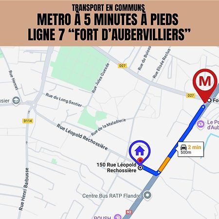 Le Michigan - 10Mn From Paris - Metro Ligne 7 Apartment Aubervilliers Exterior photo